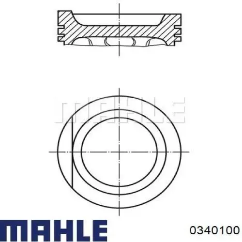 Поршень на 1 цилиндр 0340100 Mahle Original