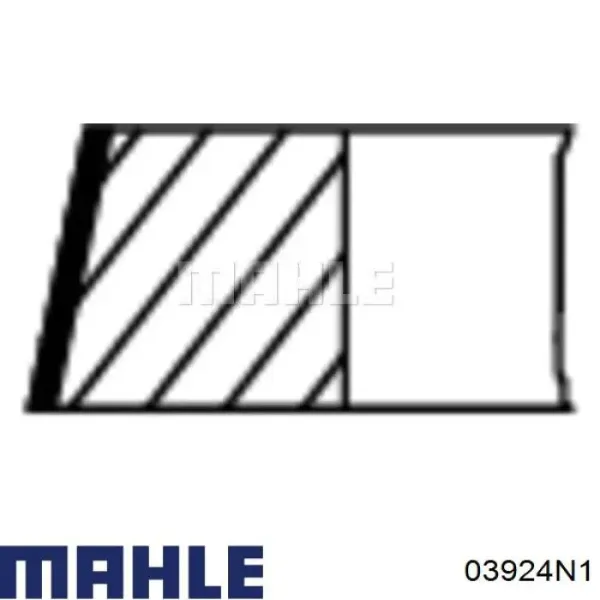 Комплект поршневых колец на 1 цилиндр, 2-й ремонт (+0,50) 03924N1 Mahle Original