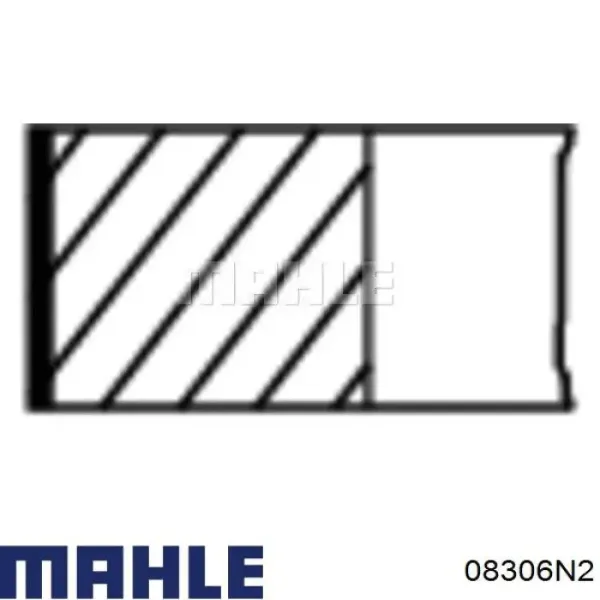 Комплект поршневых колец на 1 цилиндр, 2-й ремонт (+0,50) 08306N2 Mahle Original