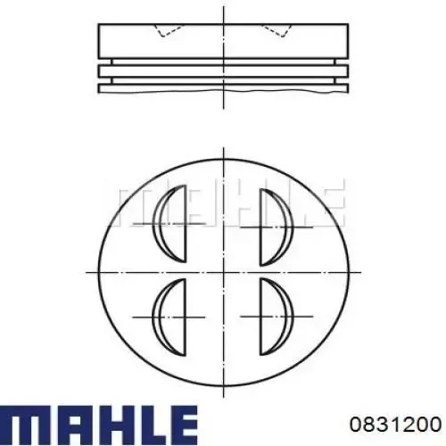 Поршень на 1 цилиндр 0831200 Knecht-Mahle