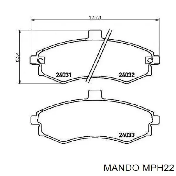 Передние тормозные колодки MPH22 Mando