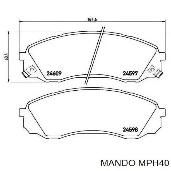 Передние тормозные колодки MPH40 Mando