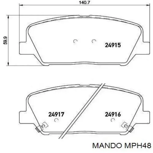 Передние тормозные колодки MPH48 Mando
