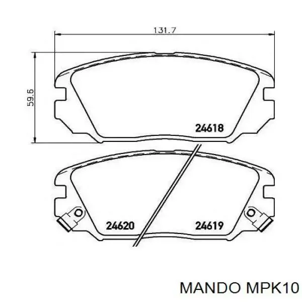Передние тормозные колодки MPK10 Mando