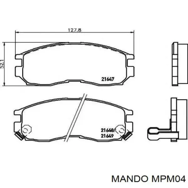 Передние тормозные колодки MPM04 Mando