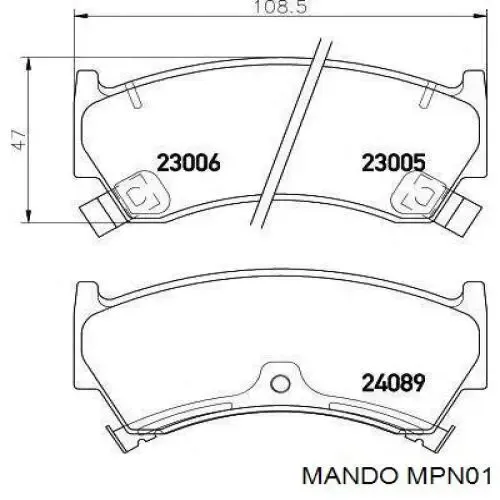 Передние тормозные колодки MPN01 Mando