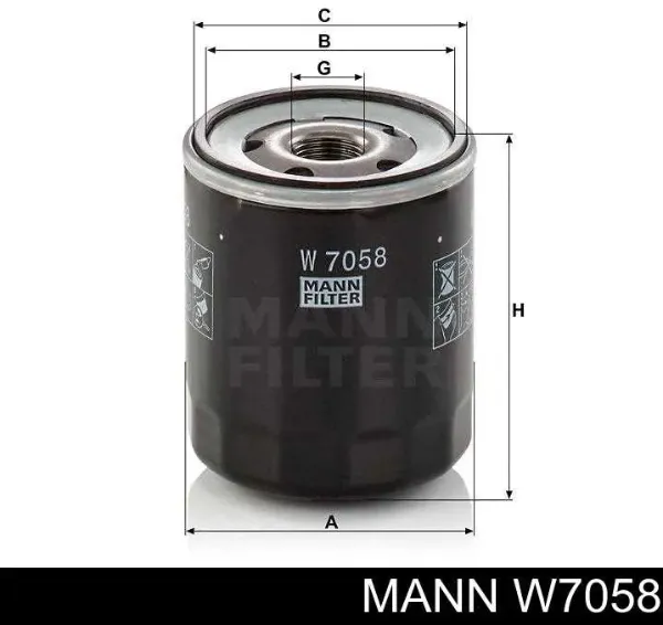W7058 Mann-Filter Масляный фильтр двигателя