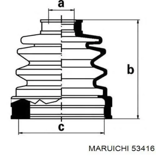 Пыльник ШРУСа внутренний 53416 Maruichi-156