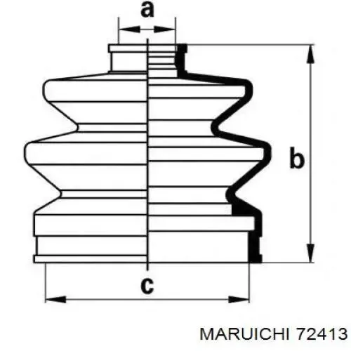 Пыльник ШРУСа наружный 72413 Maruichi-156