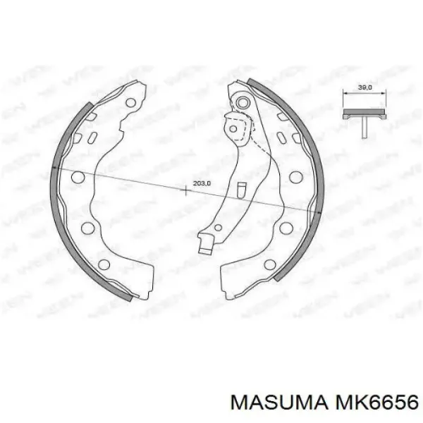 Задние барабанные колодки MK6656 Masuma
