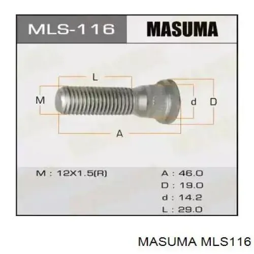 Шпилька колесная передняя MLS116 Masuma