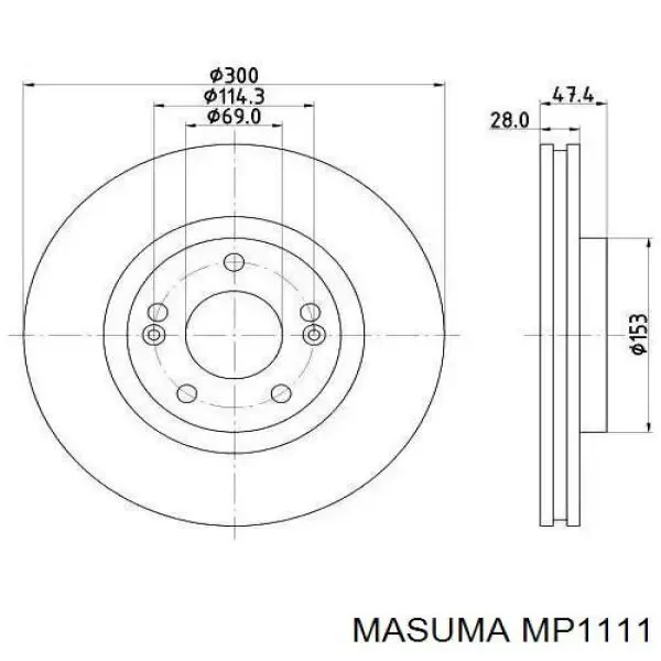Втулка стабилизатора переднего MP1111 Masuma