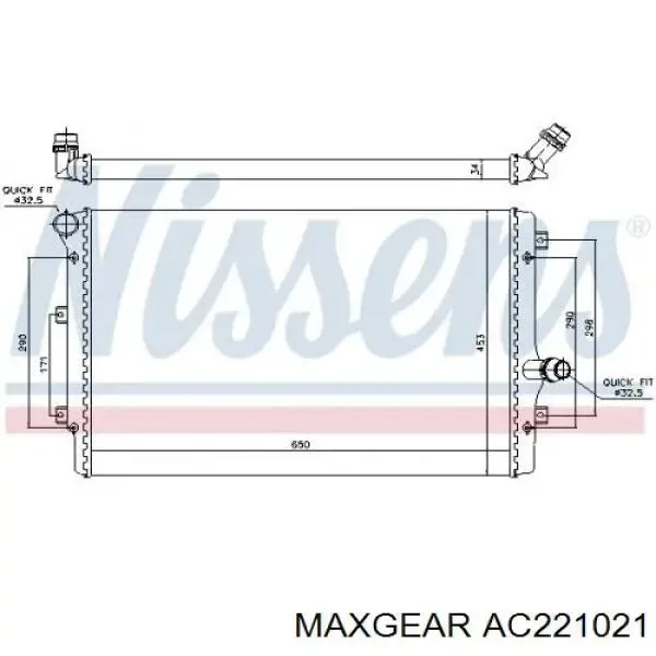 Радиатор охлаждения двигателя Maxgear AC221021 цена, от