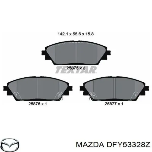 DFY53328Z Mazda Колодки тормозные передние дисковые