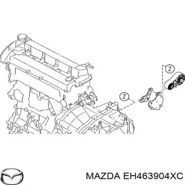 Задняя опора двигателя EH463904XC Mazda
