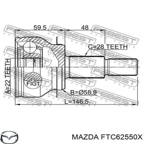 ШРУС наружный передний FTC62550X Mazda