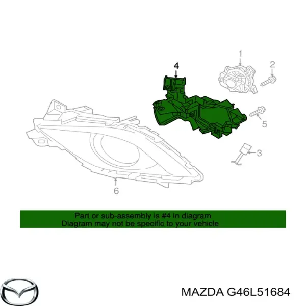 Кронштейн крепления противотуманной фары правой G46L51684 Mazda