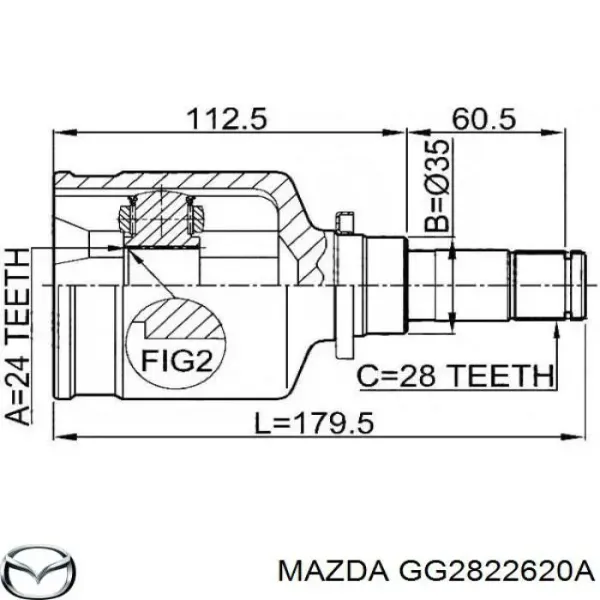 GG2822620A Mazda ШРУС внутренний передний левый