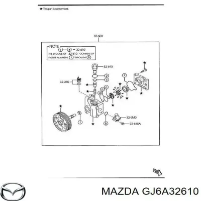 Ремкомплект насоса ГУР MAZDA GJ6A32610