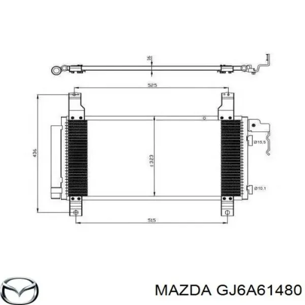 Радиатор кондиционера GJ6A61480 Mazda