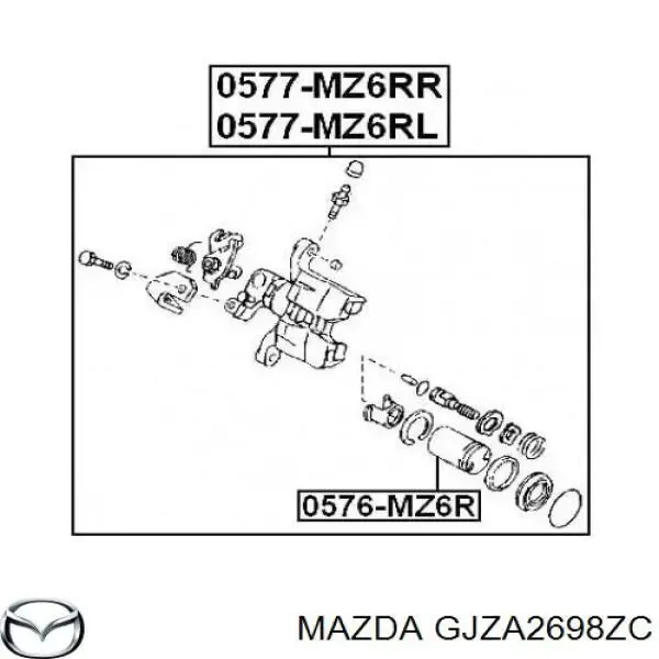 Суппорт задний правый GJZA2698ZC Mazda