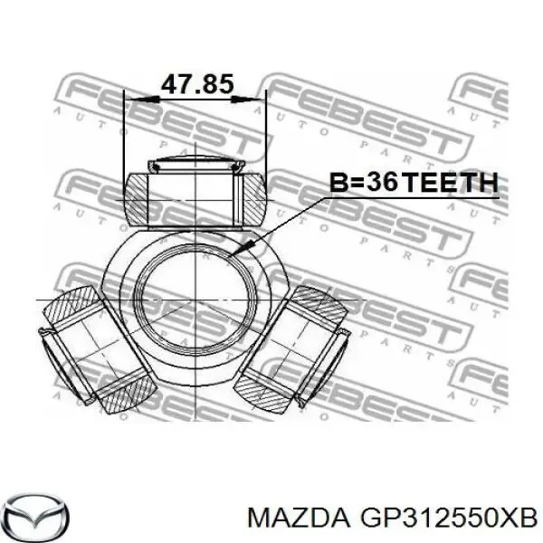 Правая полуось GP312550XB Mazda