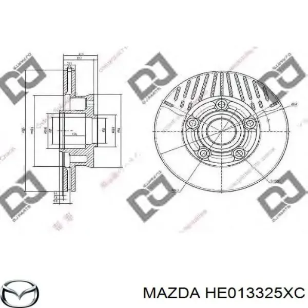 Передние тормозные диски HE013325XC Mazda