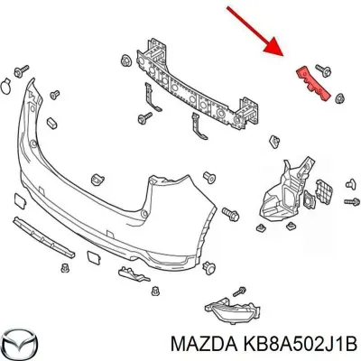 Направляющая заднего бампера левая MAZDA KB8A502J1B