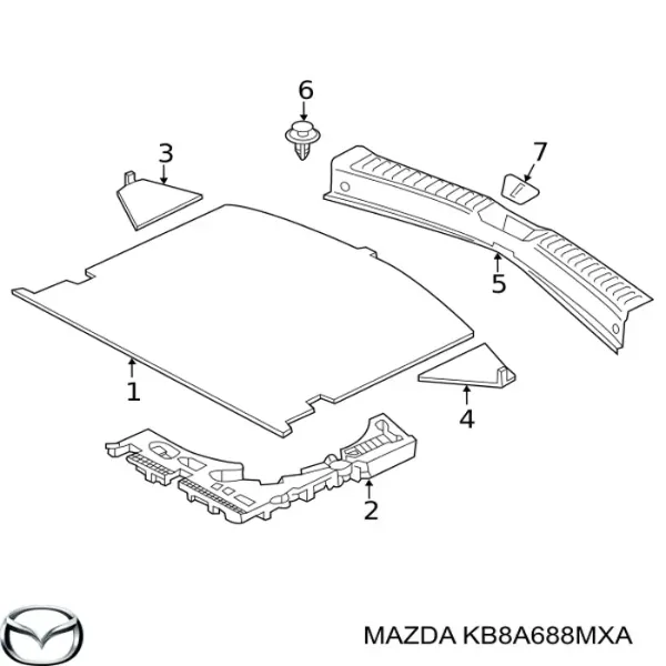 Облицовка багажного отсека нижняя KB8A688MXA Mazda
