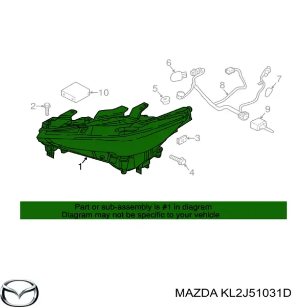 Правая фара KL2J51031D Mazda