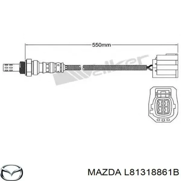 L81318861B Mazda Лямбда-зонд, датчик кислорода до катализатора