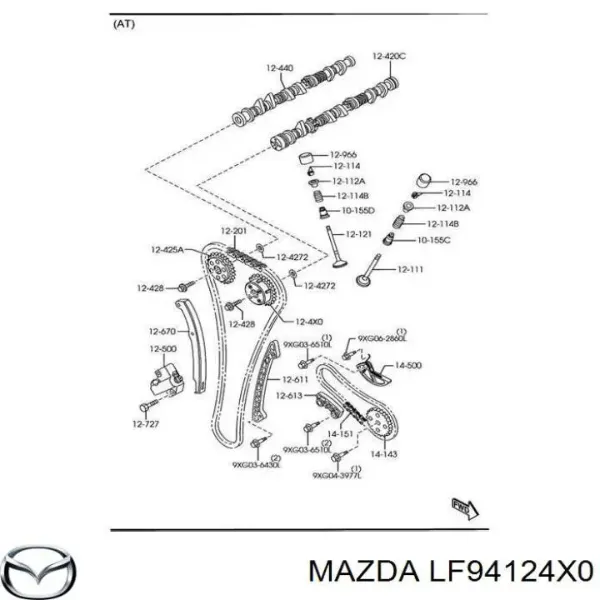 LF94124X0 Mazda Звездочка-шестерня распредвала двигателя, впускного