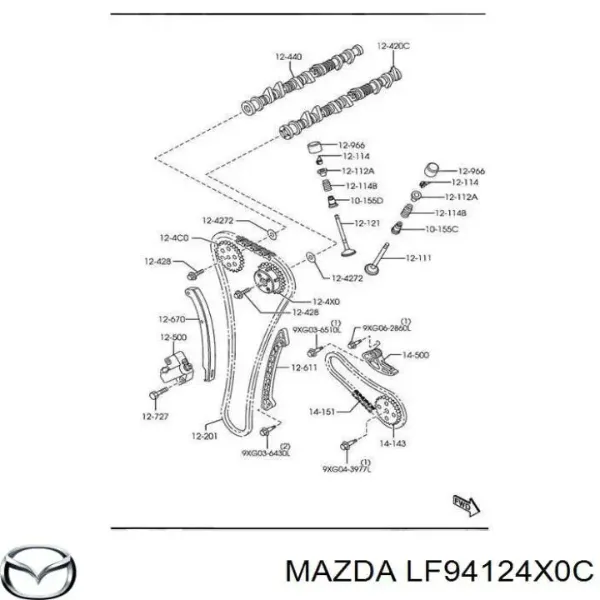 LF94124X0C Mazda Звездочка-шестерня распредвала двигателя, впускного