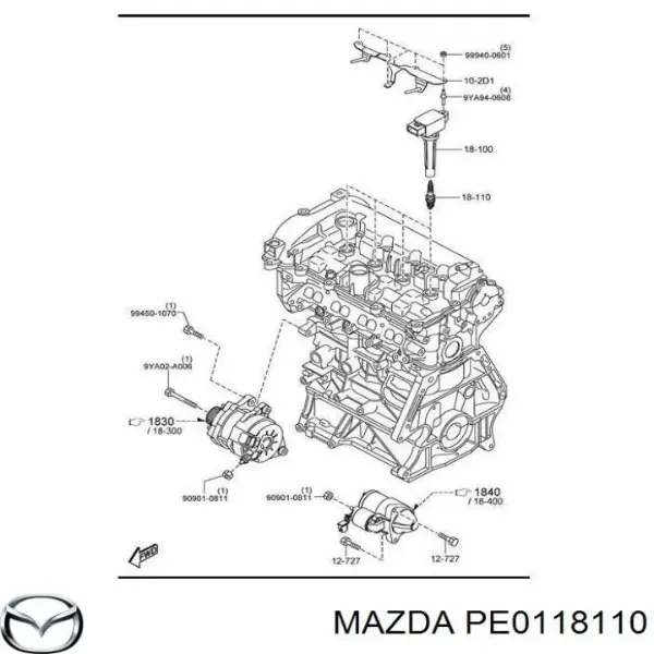 Свечи зажигания PE0118110 Mazda