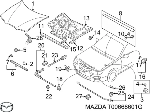 Шумоизоляция капота Mazda Xedos 9