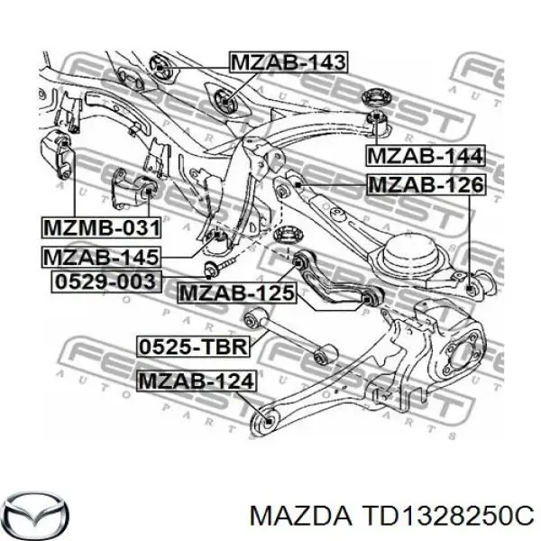 Цапфа задняя левая TD1328250C Mazda