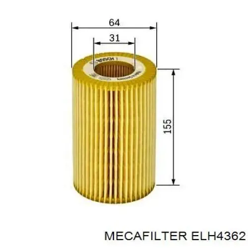 Масляный фильтр ELH4362 Mecafilter
