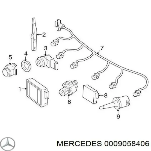 Радарный датчик дистанции 0009058406 Mercedes
