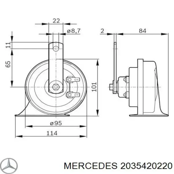 Звуковой сигнал 0045427420 Mercedes