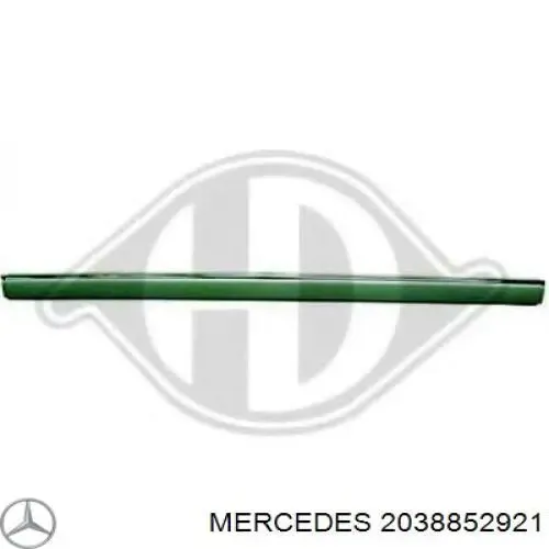 Молдинг бампера заднего центральный 2038852921 Mercedes