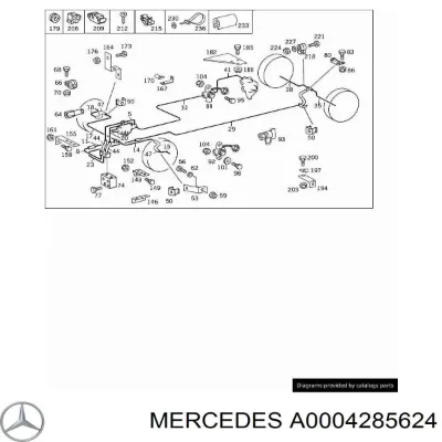 Тройник тормозных трубок MERCEDES A0004285624