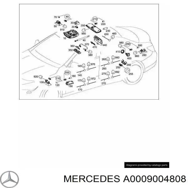 Плафон салона A0009004808 Mercedes