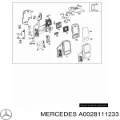 Стекло левого зеркала заднего вида MERCEDES 0028111533