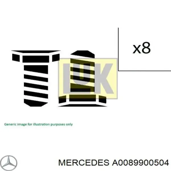 Болт крепления маховика A0089900504 Mercedes