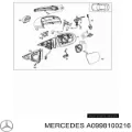 Стекло правого зеркала заднего вида MERCEDES 0998100216