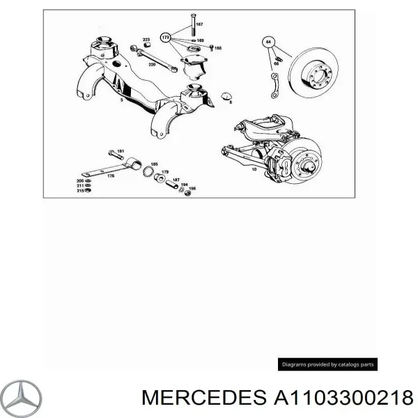 Ремкомплект шкворня поворотного кулака A1103300218 Mercedes
