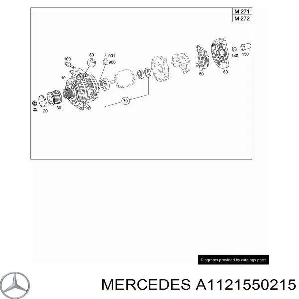 Шкив генератора A1121550215 Mercedes