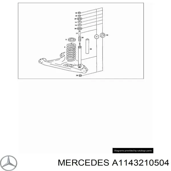 Передняя пружина A1143210504 Mercedes