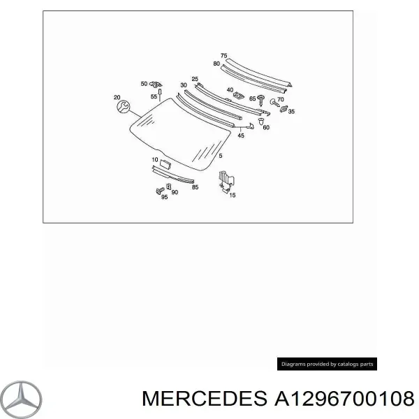 Лобовое стекло A1296700108 Mercedes