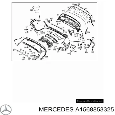 Накладка бампера заднего левая MERCEDES A1568853325